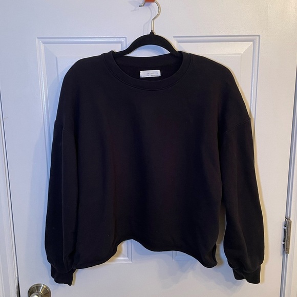 OAK + FORT - Oversized Black Cropped Crewneck - Picture 1 of 4